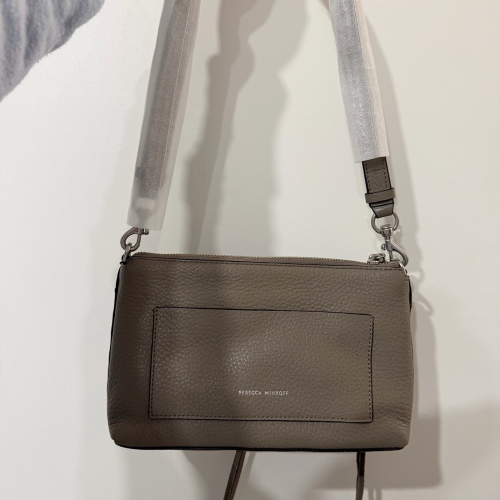 NWT Rebecca Minkoff Darren Top Zip Crossbody / Shoulder Bag (Taupe) - Picture 2 of 4
